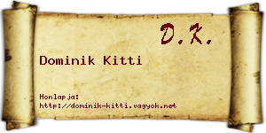Dominik Kitti névjegykártya